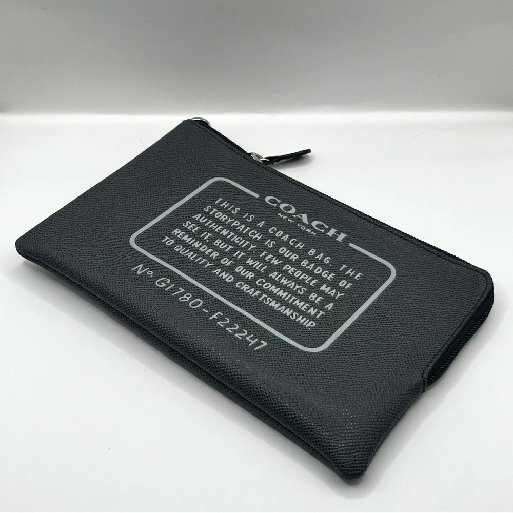 Coach Black Canvas Zip Pouch with Contrast Print - Picture 1 of 3
